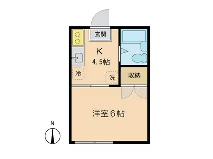 ケイハイツ南荻島(ワンルーム/1階)の間取り写真