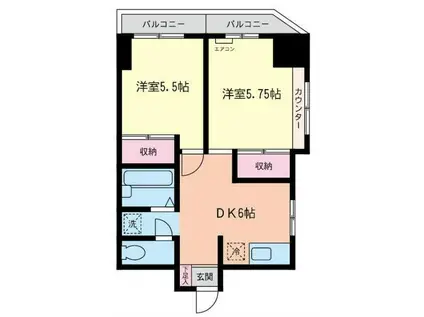 コスモAOI湘南台III(2DK/3階)の間取り写真