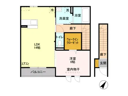 サンロイヤル A202(1LDK/2階)の間取り写真
