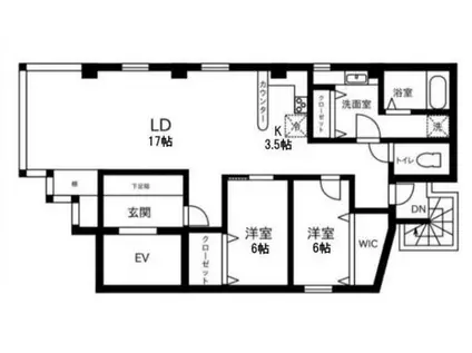 ITBビル(2LDK/4階)の間取り写真