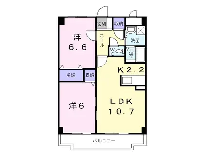 溝ビルVII2000(2LDK/2階)の間取り写真