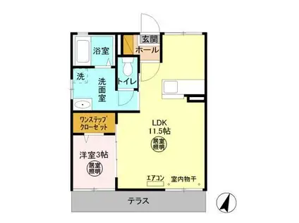 セントラルコーポ A棟(1LDK/1階)の間取り写真