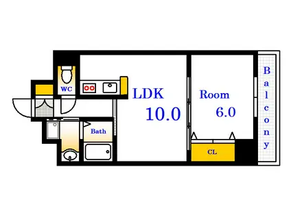 HIT BLD(1LDK/4階)の間取り写真