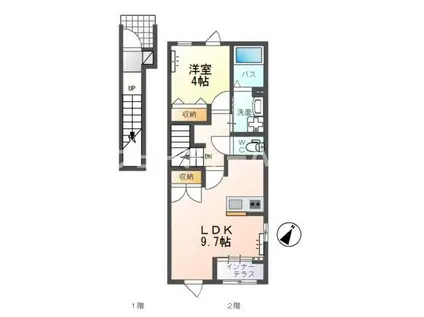 モン・マヤ(1LDK/2階)の間取り写真