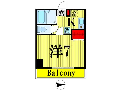 サンフォートソフィア(1K/2階)の間取り写真