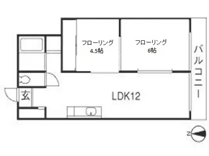 第3セントラル(2LDK/1階)の間取り写真