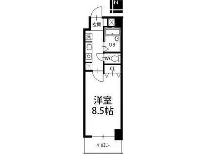 ウェステリア西大須(1K/8階)の間取り写真