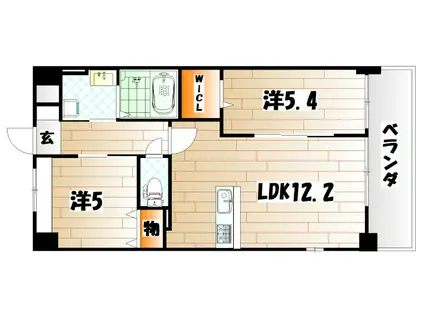 MDI プロスレガーロ THE OUTLETS前(2LDK/9階)の間取り写真