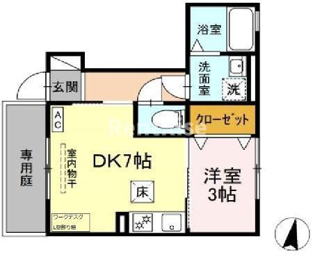 セプトクルール(1DK/1階)の間取り写真