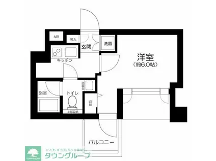 プレール・ドゥーク北新宿(1K/8階)の間取り写真