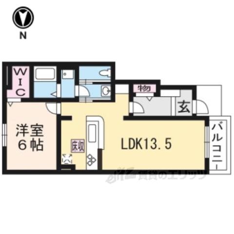 グラードⅡ(1LDK/1階)の間取り写真