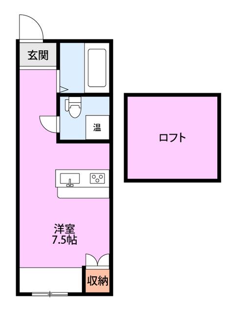 ノースシティ長者町(ワンルーム/1階)の間取り写真