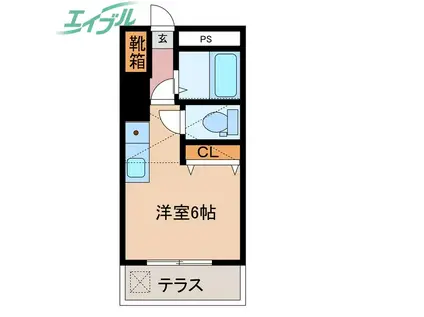 コリーヌ八幡(ワンルーム/1階)の間取り写真