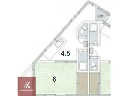 東淀川区大桐ビル(1DK/2階)の間取り写真