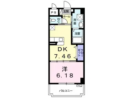 BCガーデンパレスI(1DK/1階)の間取り写真