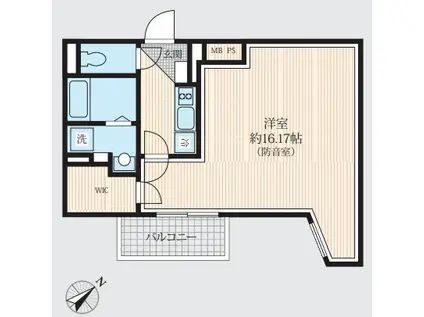 インディビレッジ(ワンルーム/4階)の間取り写真