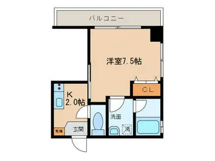 ザ・テレス下馬(1K/3階)の間取り写真