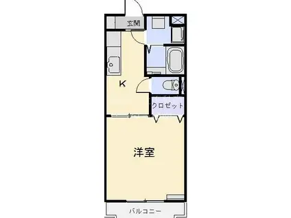 静岡県榛原郡吉田町 3階建 築24年(1DK/2階)の間取り写真