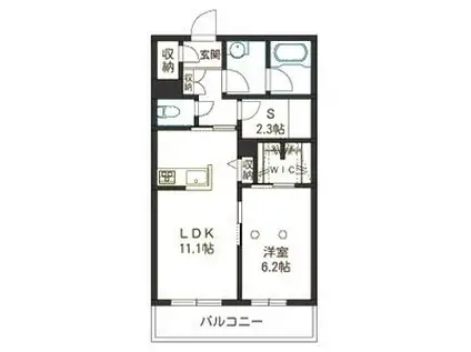 KAHALA(1SLDK/1階)の間取り写真