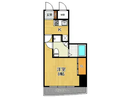 セレニテ甲子園1号棟(1K/2階)の間取り写真