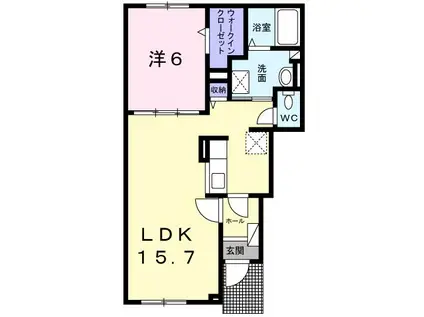 シャラロステ(1LDK/1階)の間取り写真