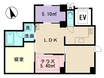 T-BASEIII(1LDK/2階)の間取り写真