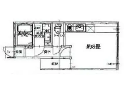 グラティアス壱番館(1K/1階)の間取り写真