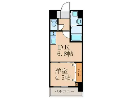 アルゴヴィラージュJONO(1DK/10階)の間取り写真