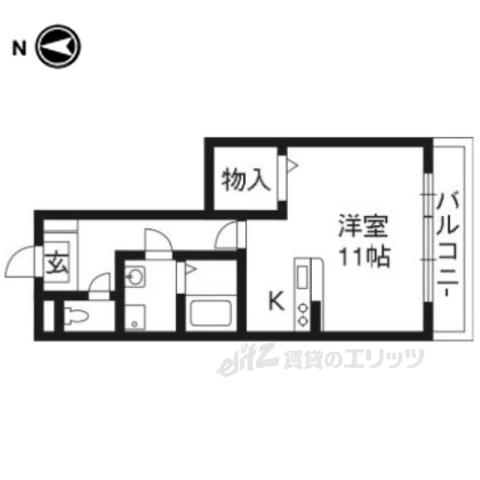 グリーンフィールドⅡ番館(ワンルーム/3階)の間取り写真