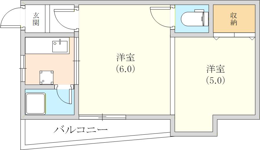 長尾アパート(1DK/1階)の間取り写真
