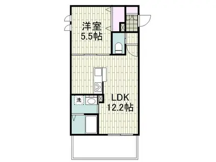 アストールII(1LDK/2階)の間取り写真