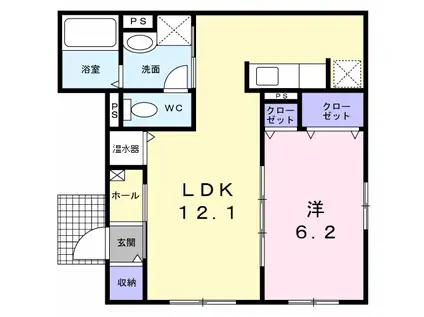 デーア・パラッツオ(1LDK/1階)の間取り写真