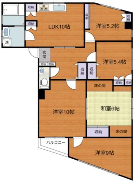 第10小野ビル(5LDK/4階)の間取り写真