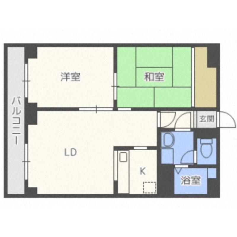フォンテーヌ平岸(2LDK/7階)の間取り写真