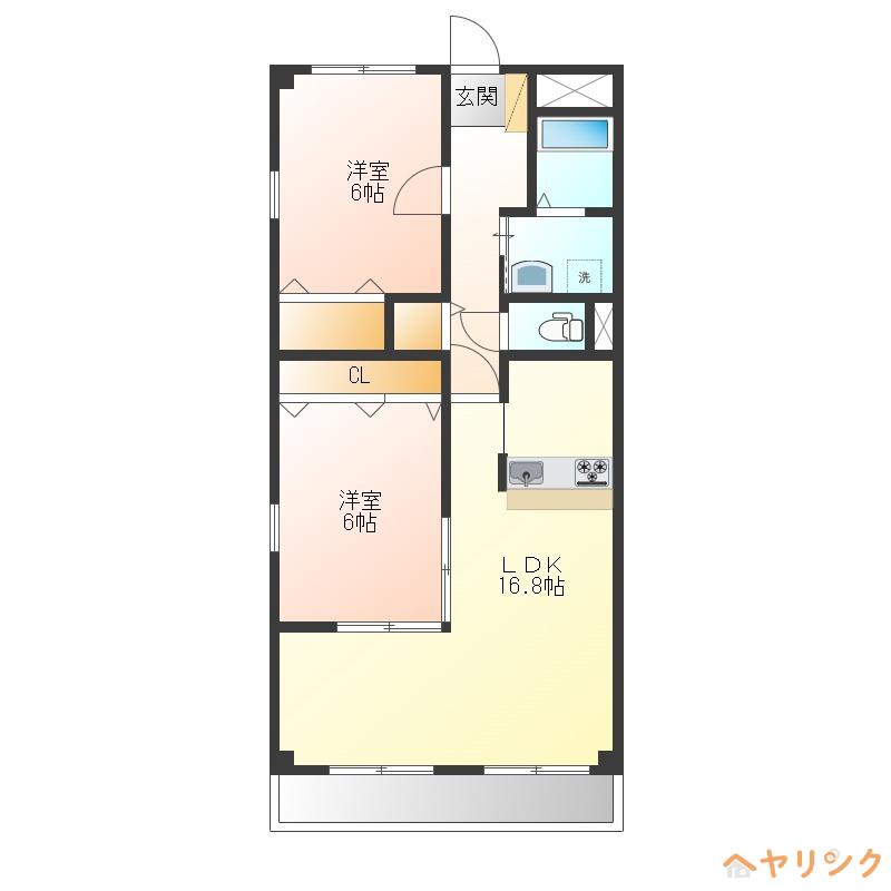 アドバンスユタカ(2LDK/1階)の間取り写真