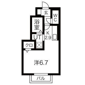 ＪＲ山田線 上盛岡駅 徒歩12分 2階建 築5年(ワンルーム/1階)の間取り写真