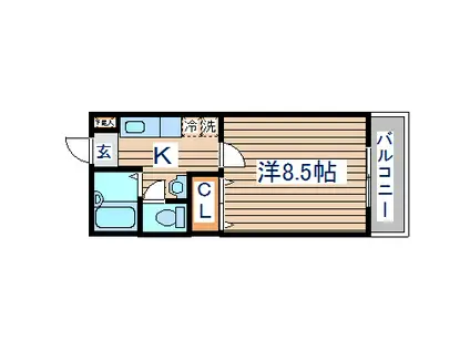 コンフォート・ユー(1K/2階)の間取り写真