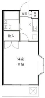 クロノス長沼(1K/1階)の間取り写真