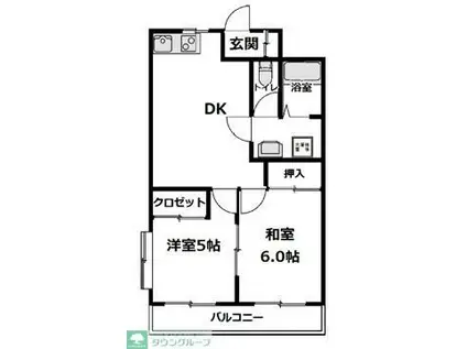 サチマンション(2DK/2階)の間取り写真