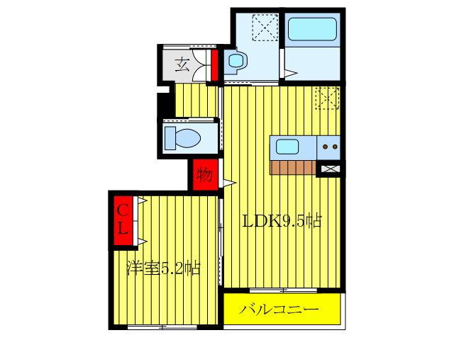 KSレジデンス(1LDK/1階)の間取り写真