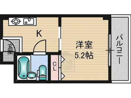 シルフィード(1K/1階)の間取り写真
