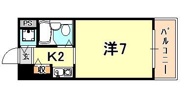 ハーバーヒル大倉山(1K/3階)の間取り写真