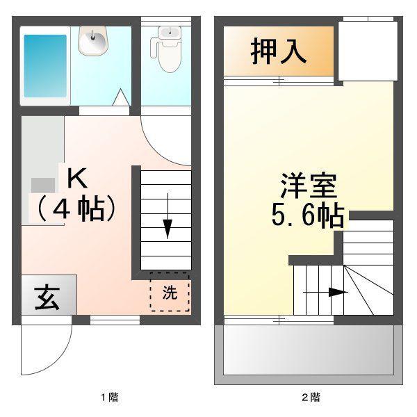 アパートメントP・I(1K/1階)の間取り写真