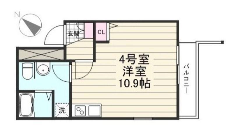 CREAL門前仲町(ワンルーム/4階)の間取り写真