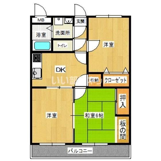 ファミーユ寿(3DK/3階)の間取り写真
