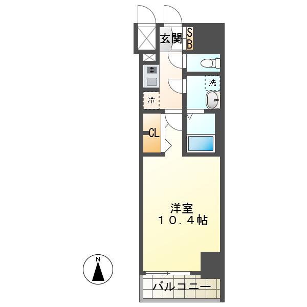 S-RESIDENCE岐阜駅(1K/9階)の間取り写真