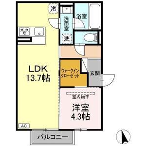 パルミエ III(1LDK/2階)の間取り写真