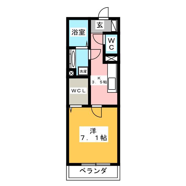 DREAM HOUSE B(1K/2階)の間取り写真