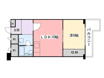 メゾン中村(1LDK/7階)の間取り写真