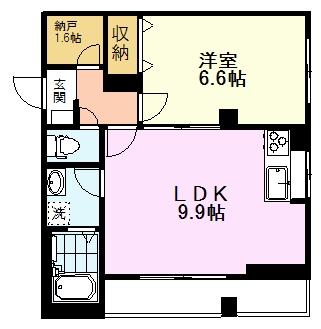  ビューノたかの台(1LDK/3階)の間取り写真